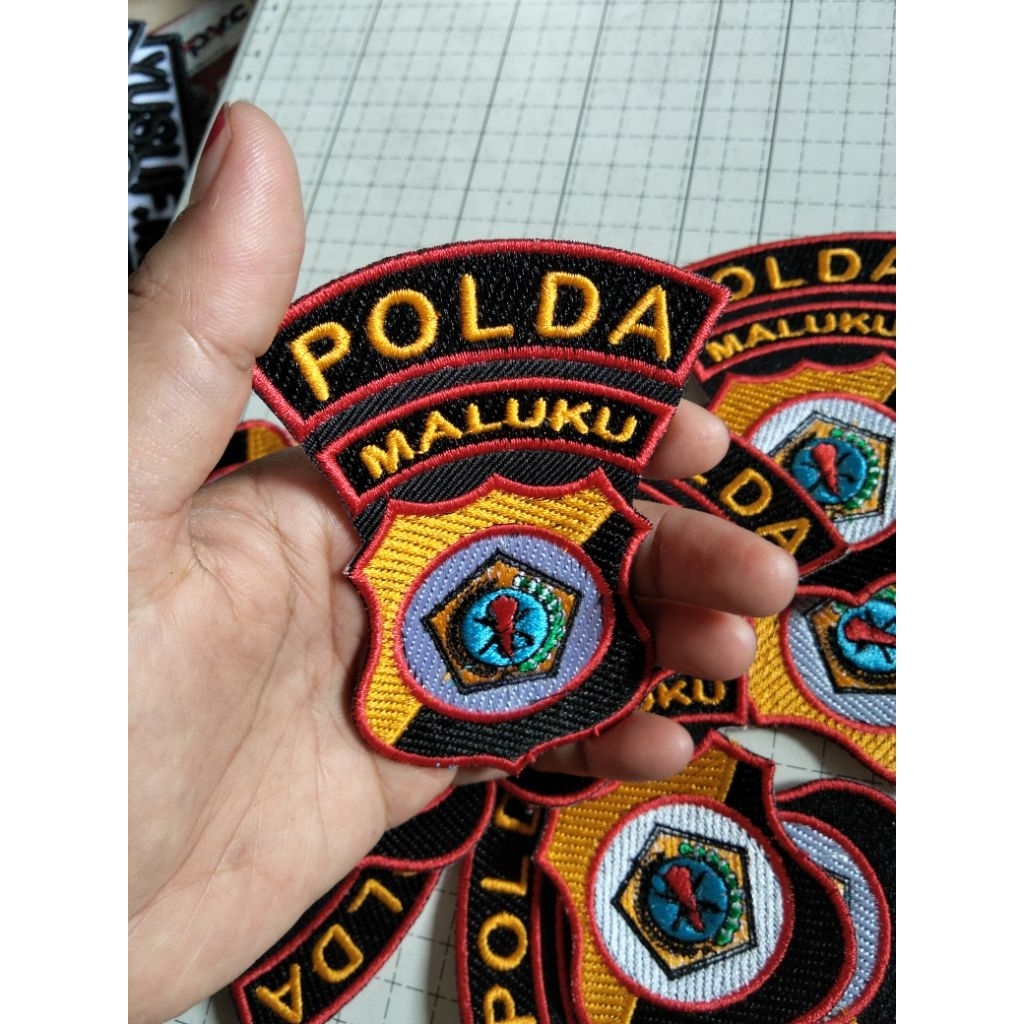BORDIR LOGO POLDA MALUKU ATRIBUT SATPAM