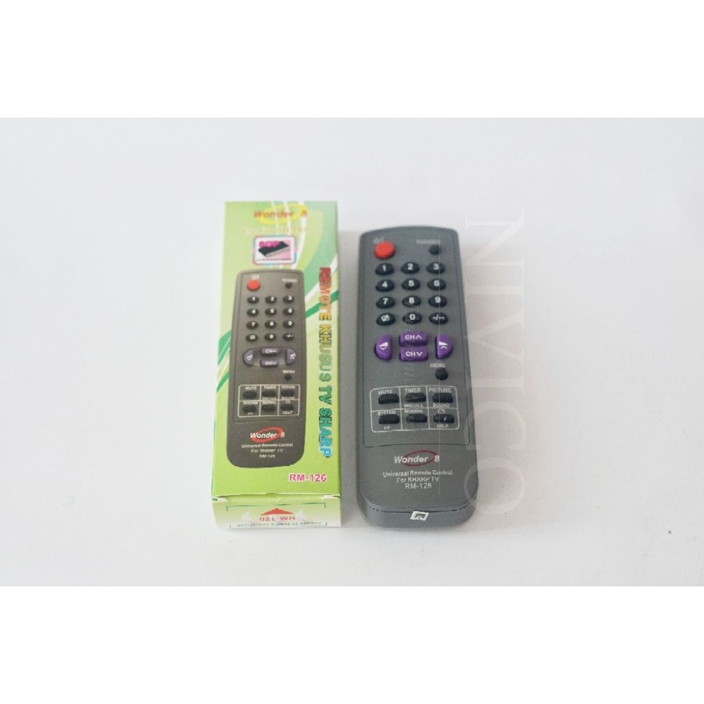 Sharp Remote Control Universal Tabung RM-126 Wonder 8 untuk TV Sharp dengan Fitur Lengkap dan Desain Ergonomis