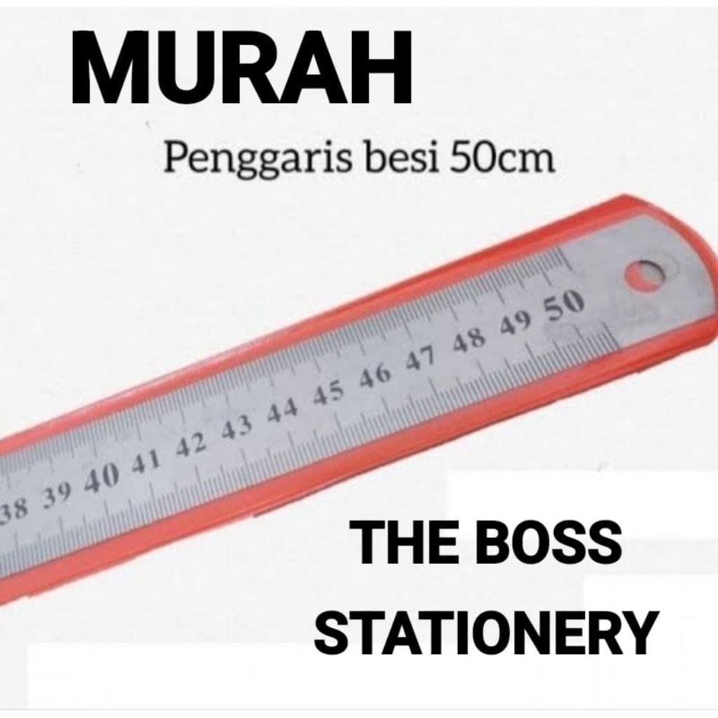 [LUSIN] MISTAR BESI 50CM MURAH / PENGGARIS 50 CM / MISTAR 50 CM / RULER / MISTAR BESI 50 CM