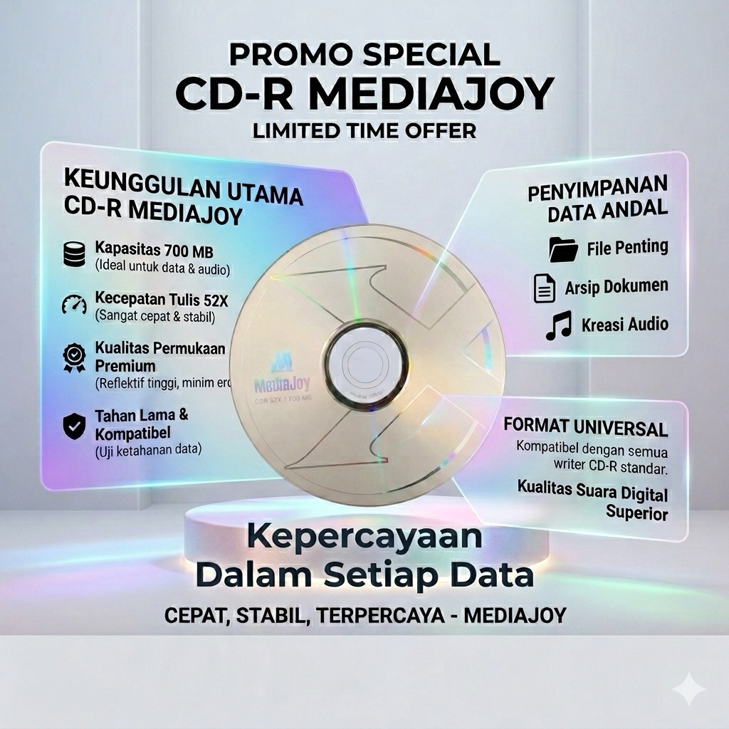 100 pcs CD-R 52x 700mb Media Joy Original