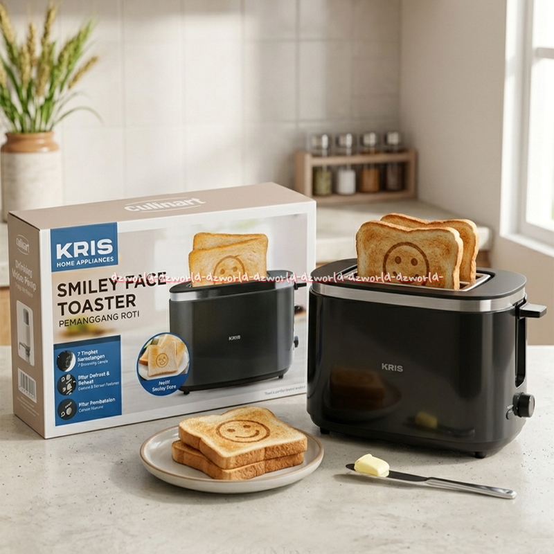 kris Double Toaster Pattern Smiley Pemanggang Roti