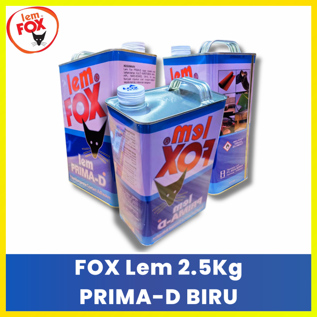 Fox Prima D Lem Kuning HPL Mebel Jok Mobil Karpet Vinyl Kemasan Galon Besar