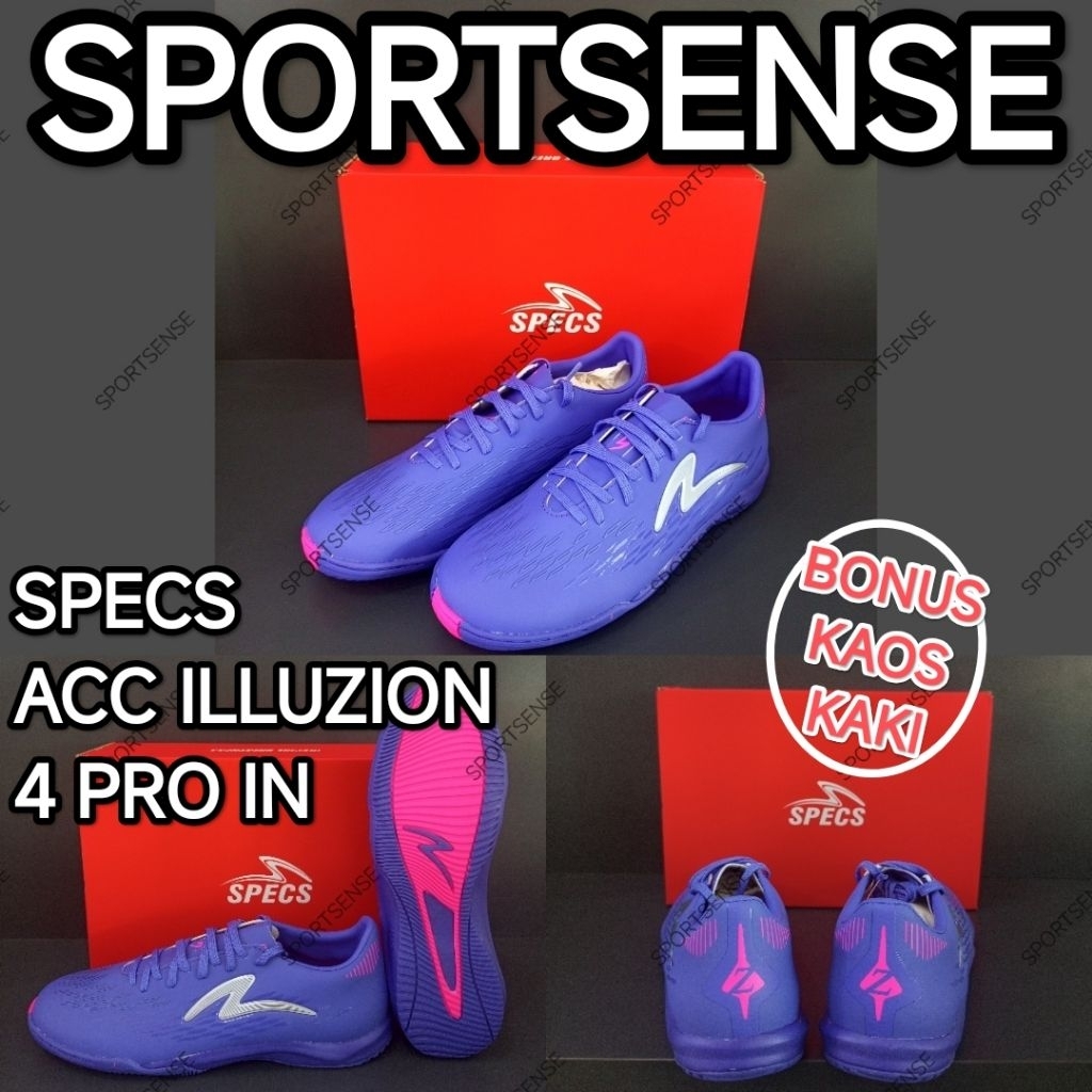 Sepatu Futsal Specs Acc Accelerator Illuzion 4 Pro IN Original Bonus Kaos Kaki