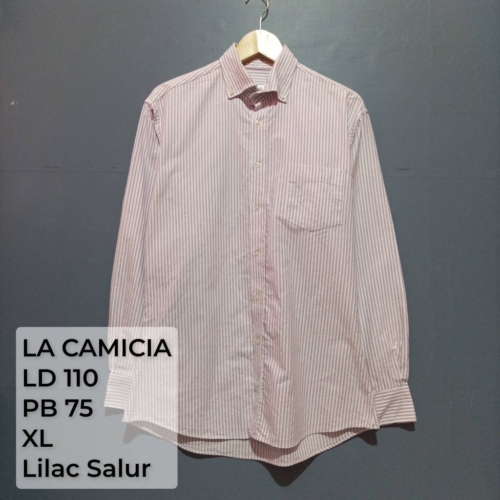 kemeja pria wanita La Camicia lengan panjang second branded