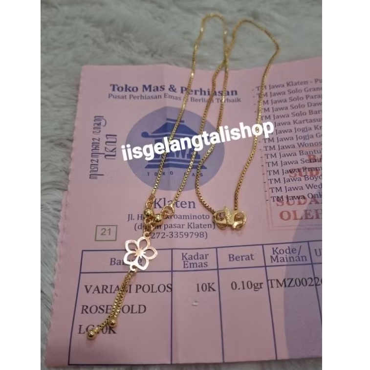 Kalung Rantai Variasi  Bunga 0,1gram Semar Jawa