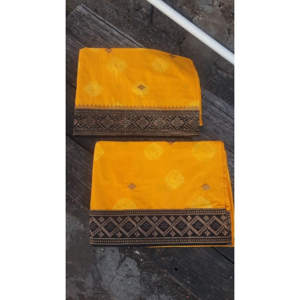 saput jumput bordir/saput katun jumput/saput kuning jumput
