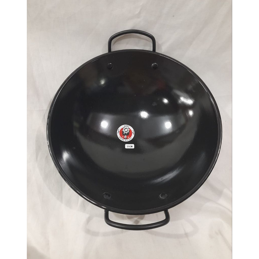 Kuali hitam anti lengket merk captain brand ukuran 31 cm