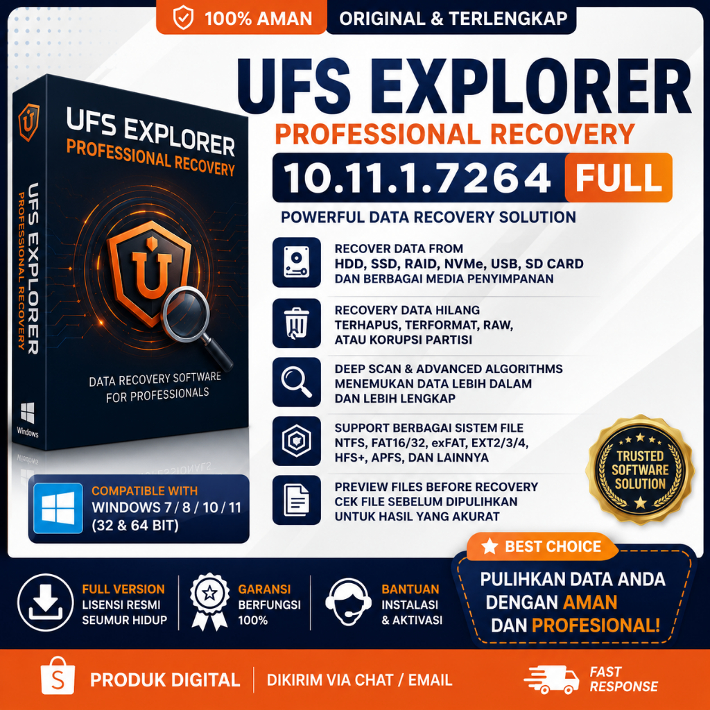 UFS Explorer Professional Recovery 10.11.1.7264 | Produk Digital | File Download | Kirim Via Chat Sh