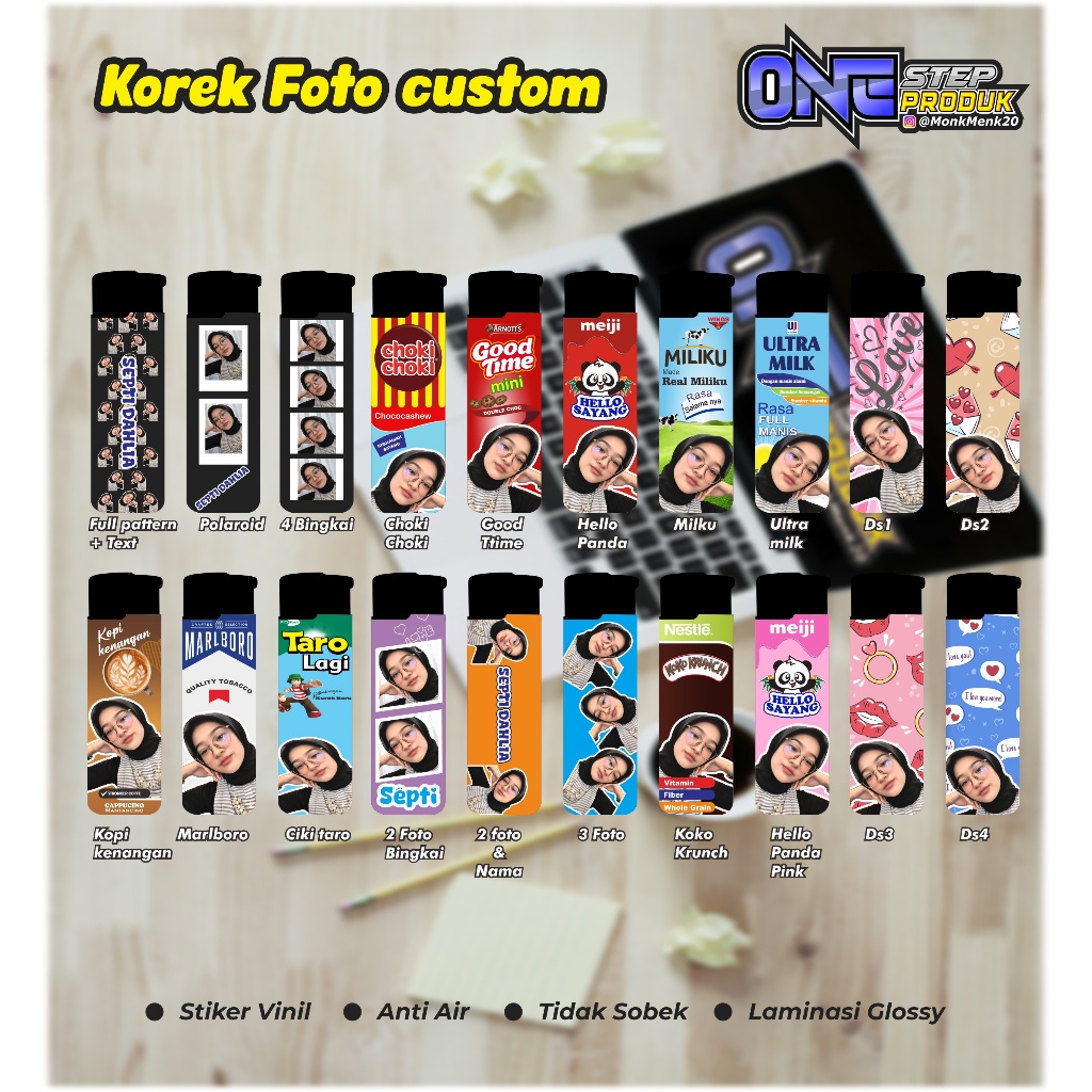 korek api custom foto dan nama