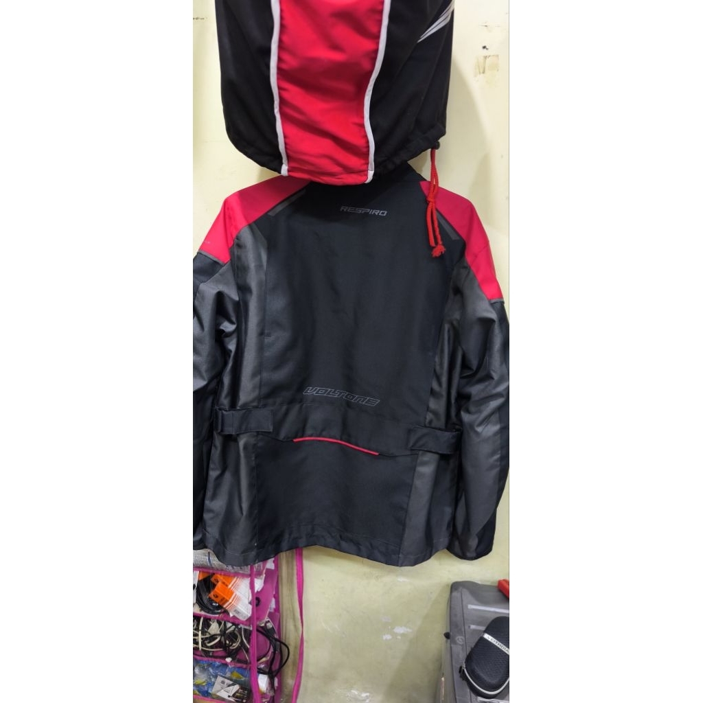 jaket touring protector respiro voltone black red