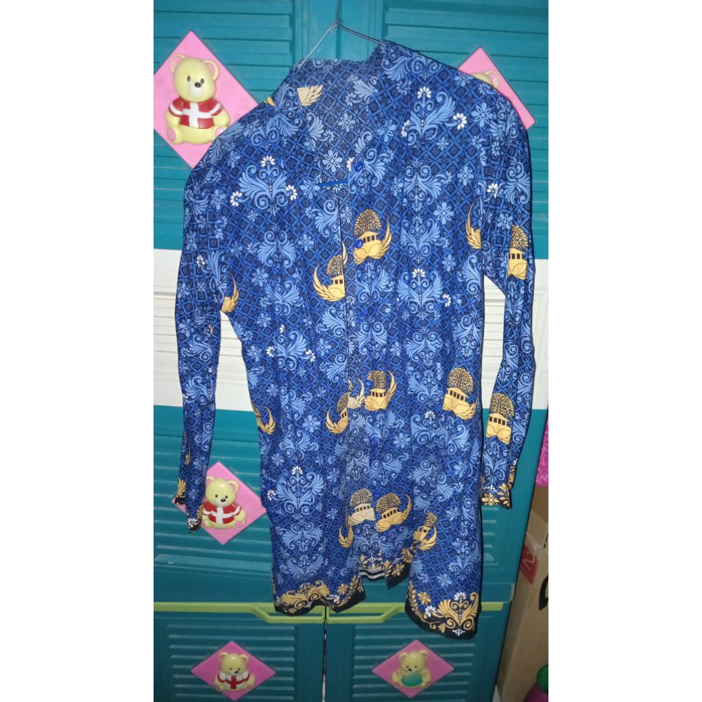 [PRELOVED BACA DESKRIPSI YA] BATIK KORPRI BIRU SIZE S