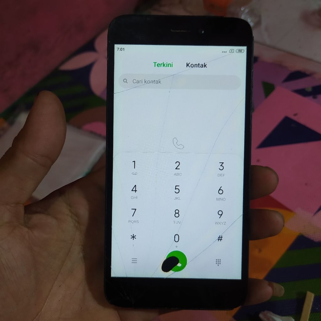 lcd redmi 5a original copotan retak normal