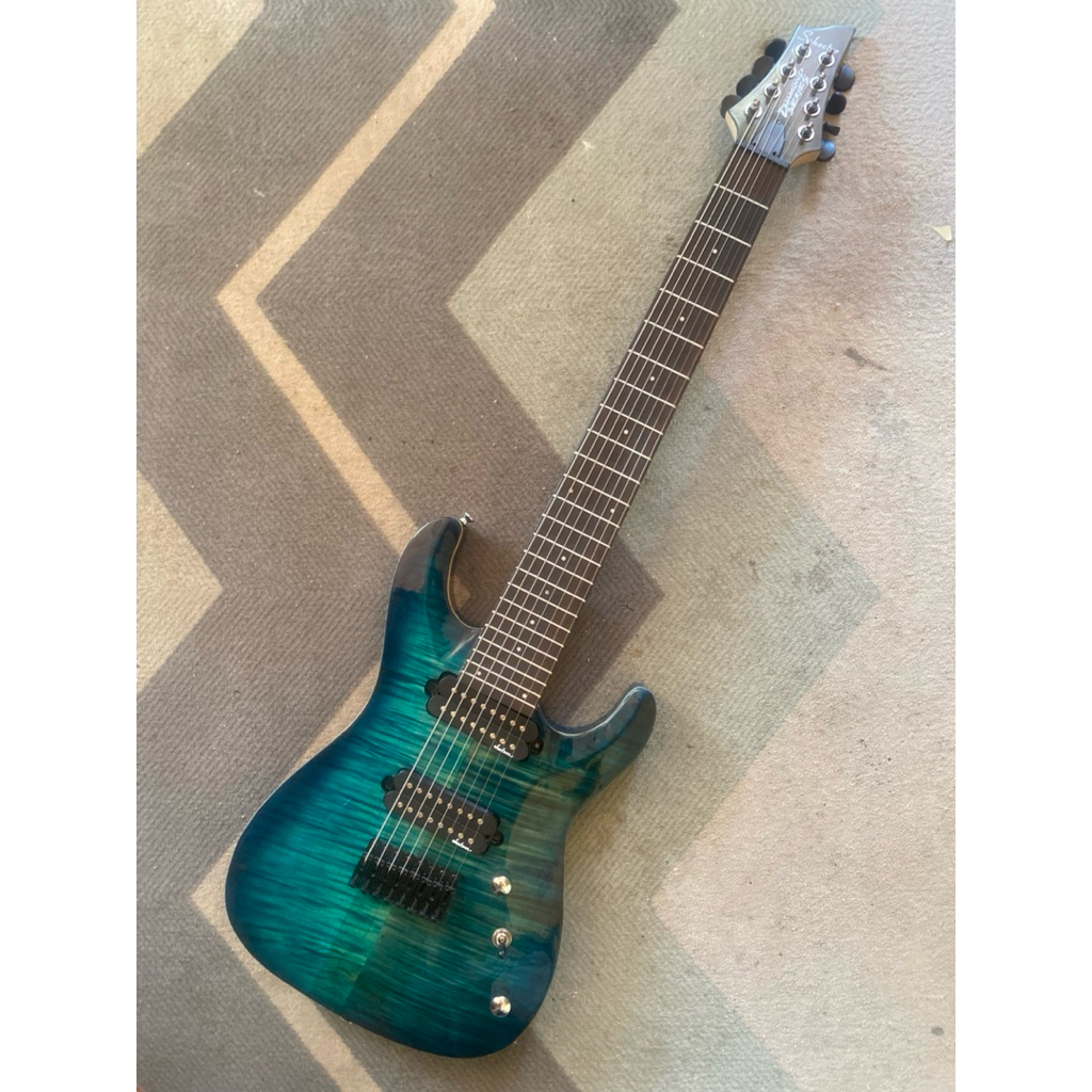 gitar schecter 8string blueburst