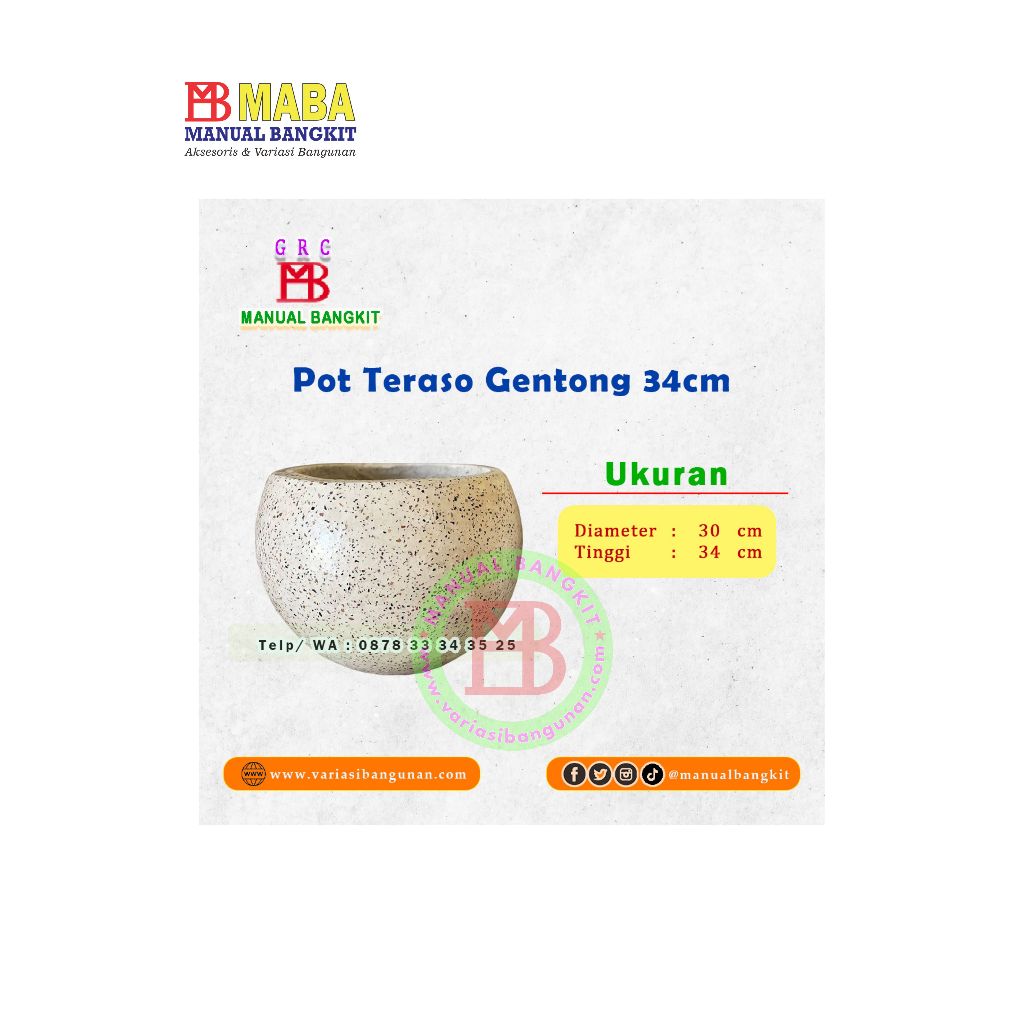 Pot Teraso Bulat Minimalis