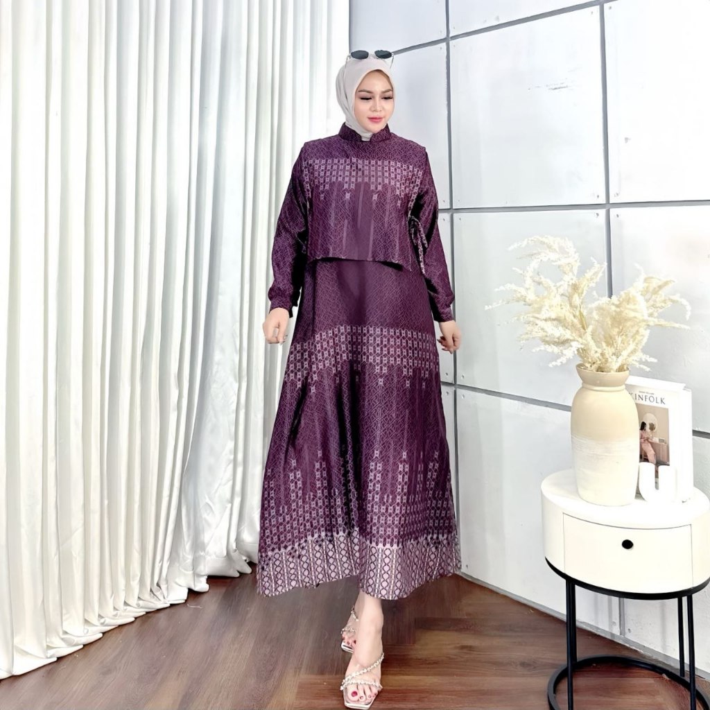dress gamis terbaru 2026 model terbaru mewah gamis hitam mewah elegan bahan dior silk premium