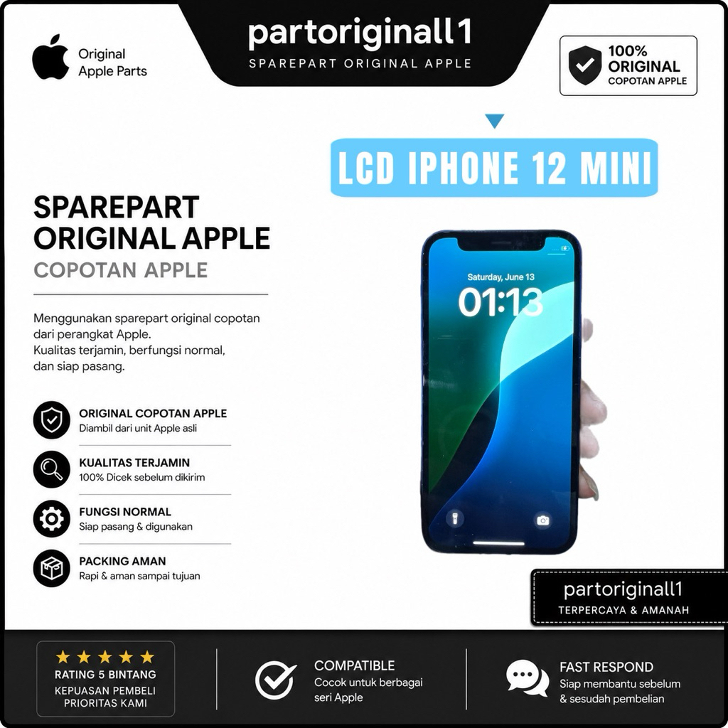 LCD IPHONE 12 MINI ORIGINAL COPOTAN ADA MINUS TESTED