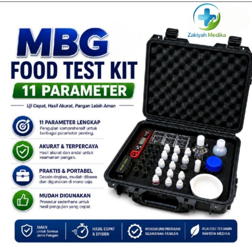 MBG Food Test Kit 11 Parameter Lengkap Alat Uji Keamanan Pangan Portable Test Kit Makanan Formalin B