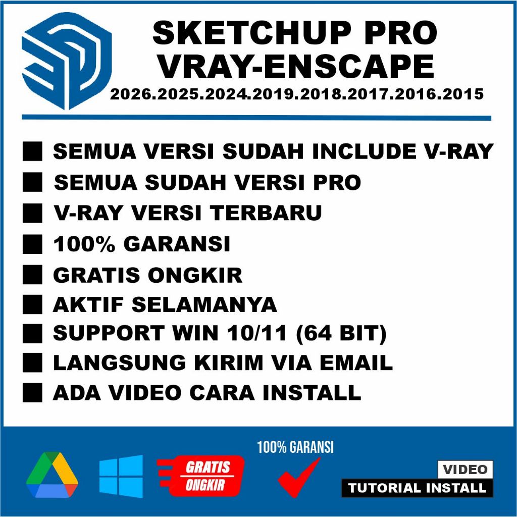 SketchUp Pro 2026 2025 2024 2019 2018 2017 2016 2015