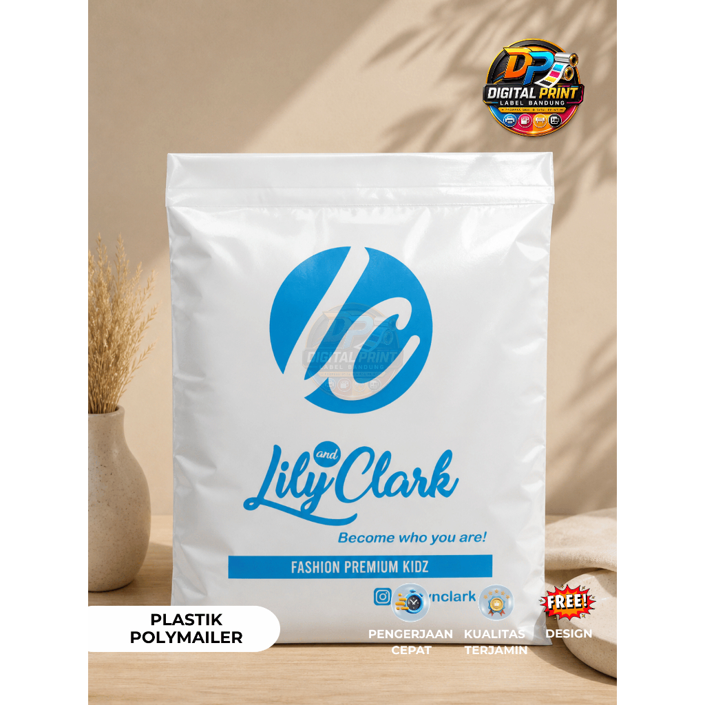 100pcs Polymailer Custom Sablon Logo Packaging Online Shop Anti Air Kuat