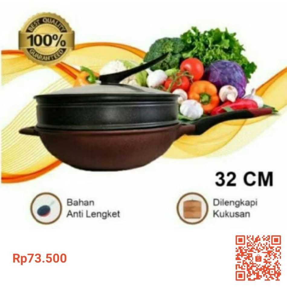 Panci , Wajan, Wok , Kukus , Steamer , Panci Multifungsi , Use WOK 32cm