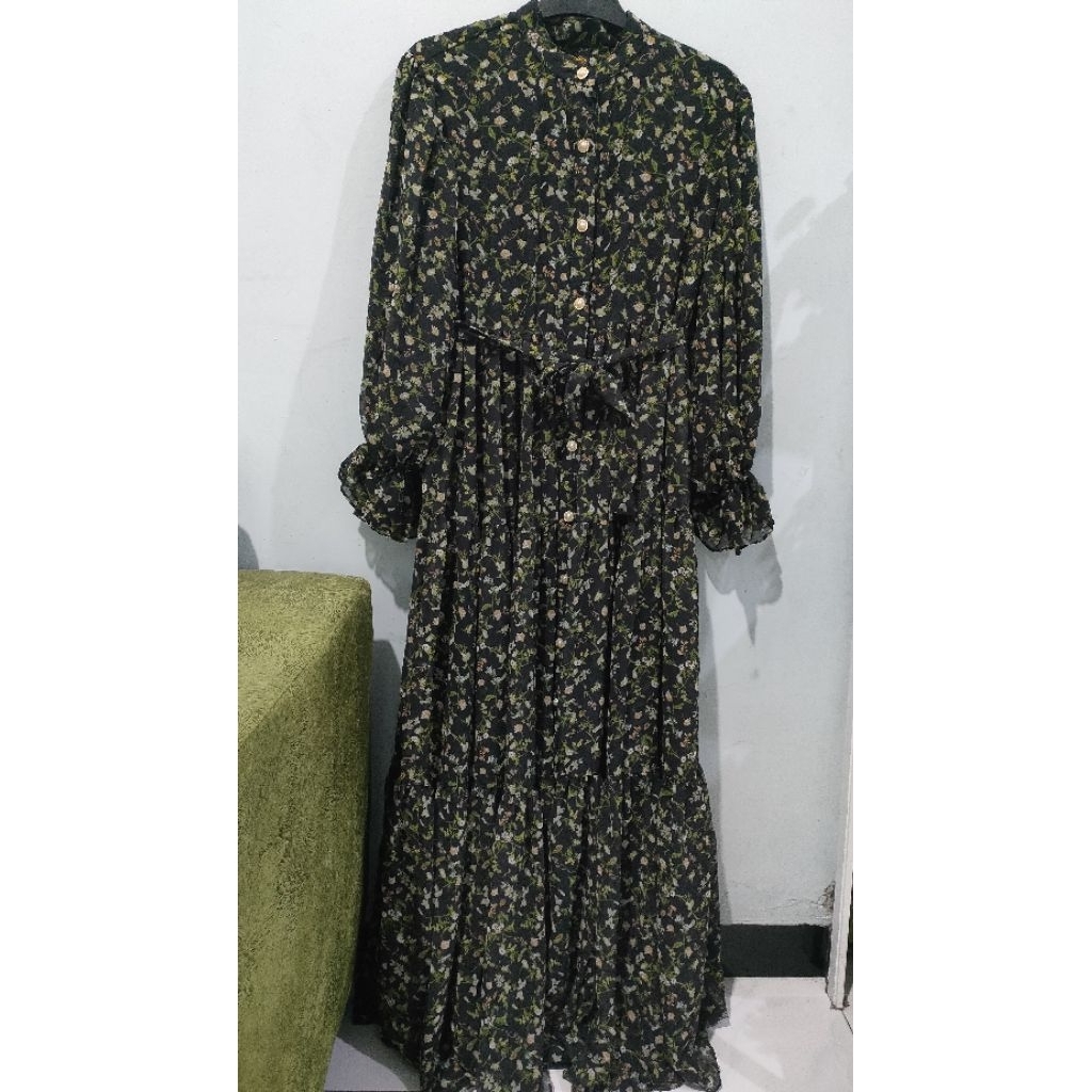 Sale Ambyar gamis ceruty motif bunga kecil