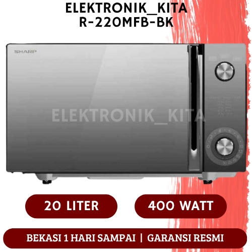 SHARP MICROWAVE 20 LITER R-220MFB-BK R 220 MFB-BK R220MFBBK OVEN FLATBED GARANSI RESMI BEKASI