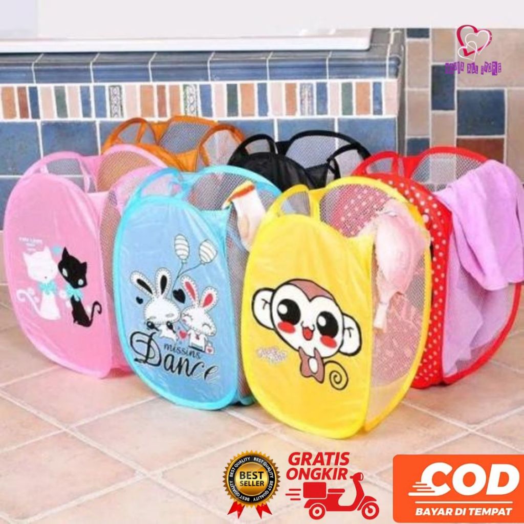 Keranjang Baju Kotor Lipat Motif Karakter / Laundry Basket / Keranjang / Laundry Bag