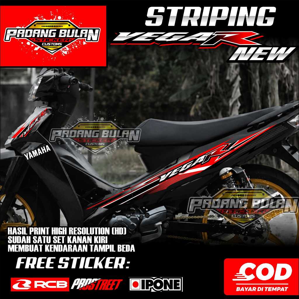 STRIPING YAMAHA VEGA R NEW / STRIPING VARIASI VEGA R NEW MOTIF RACING KODE 02