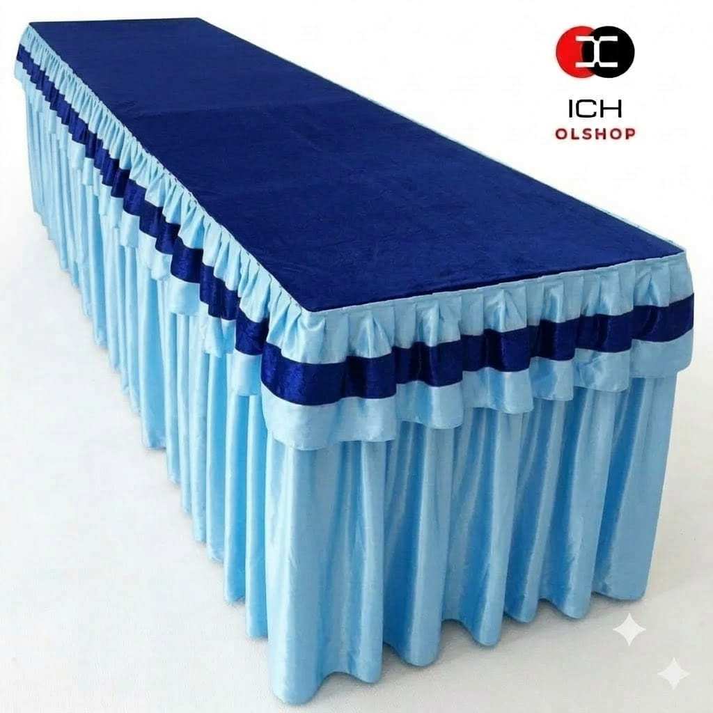 Cover Meja Prasmanan Renda Ukuran 205 x 50 x 73 cm (P x L x T)