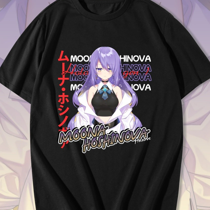 KAOS MOONA HOSHINOVA HOLOLIVE - KAOS DISTRO PRIA & WANITA ANIME & GAME DESIGN VTUBER MOONA HOSHINOVA
