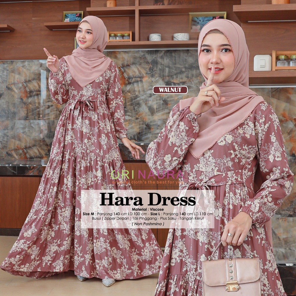 Gamis Elegant Motif Hara Dres // Arina Dres Ori Naura