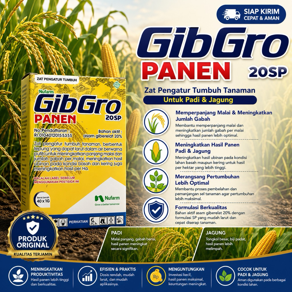Gibgro Panen 20 SP ZPT | Pemacu Panen & Pengisian Gabah/ Buah