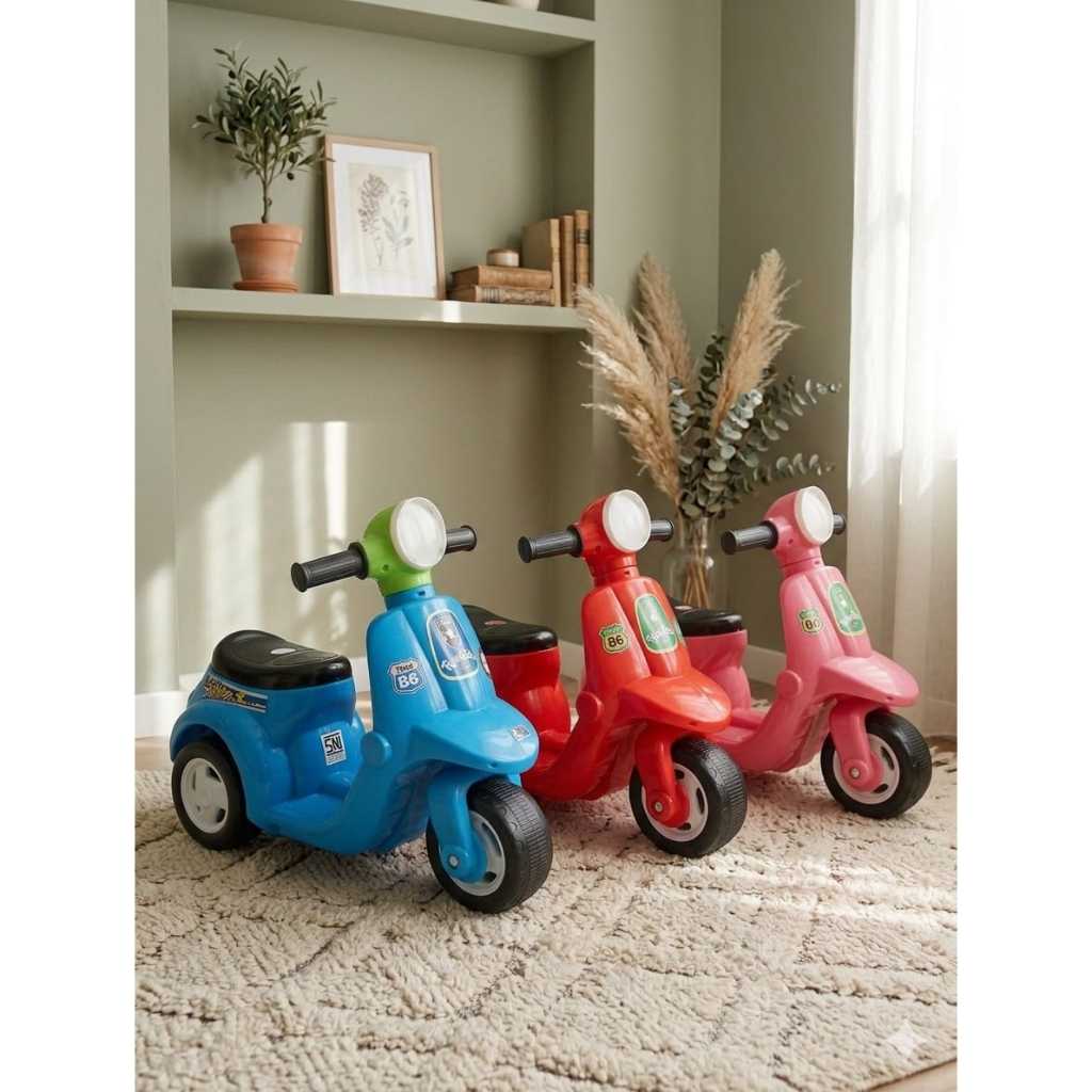 Mainan Anak Motor Vespa Dorong Fun-Bike