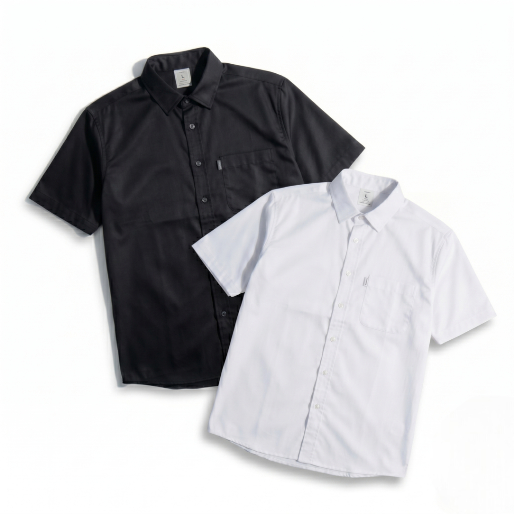 The Don's House HARWOOD Toyobo Shirt - Kemeja Polos Lengan Pendek Slimfit Pria Wanita