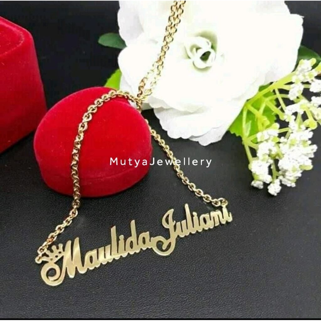 Kalung Ukir Nama / Kalung Ukir Nama Bahan Titanium