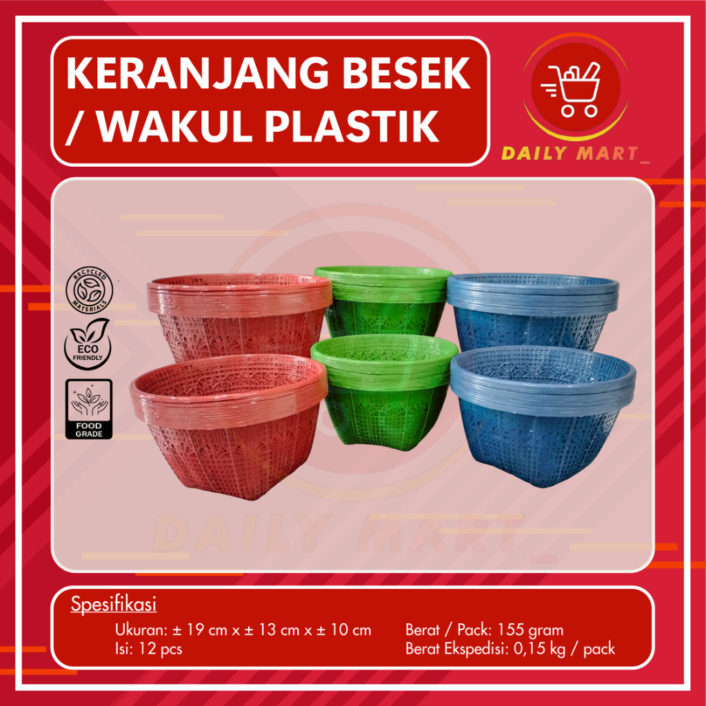 Keranjang Besek / Wakul Plastik / Besek Tradisi Selamatan /Besek Plastik / Besek Selamatan Isi 12pcs