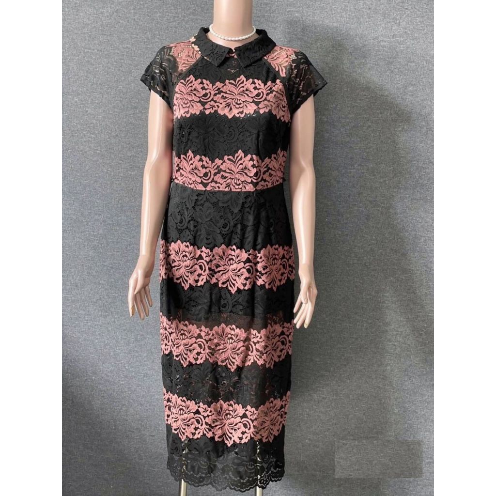 Dress brukat hitam pink Prelov. kode: PL 688