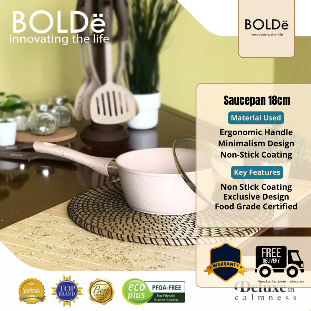 PANCI BOLDE SUPER PAN - PANCI DEEP WOK - PANCI SAUCE PAN + Glass Cover - SAUCEPAN - BOLDE