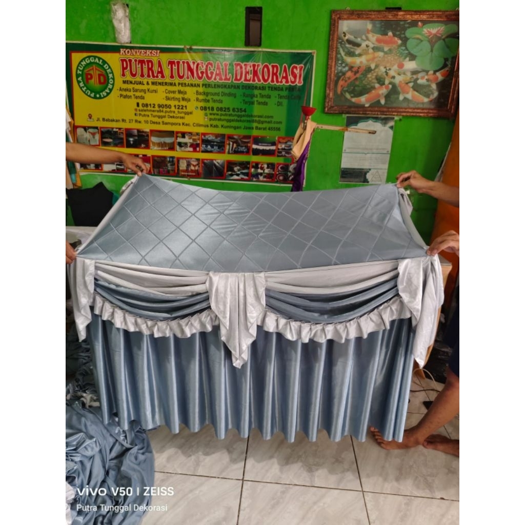 sarung meja prasmanan uk 120x80x75