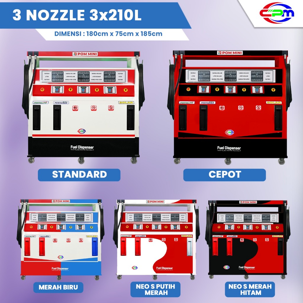 Pom Mini - Pertamini Digital 3 Nozzle 3x210 Liter (CPM)