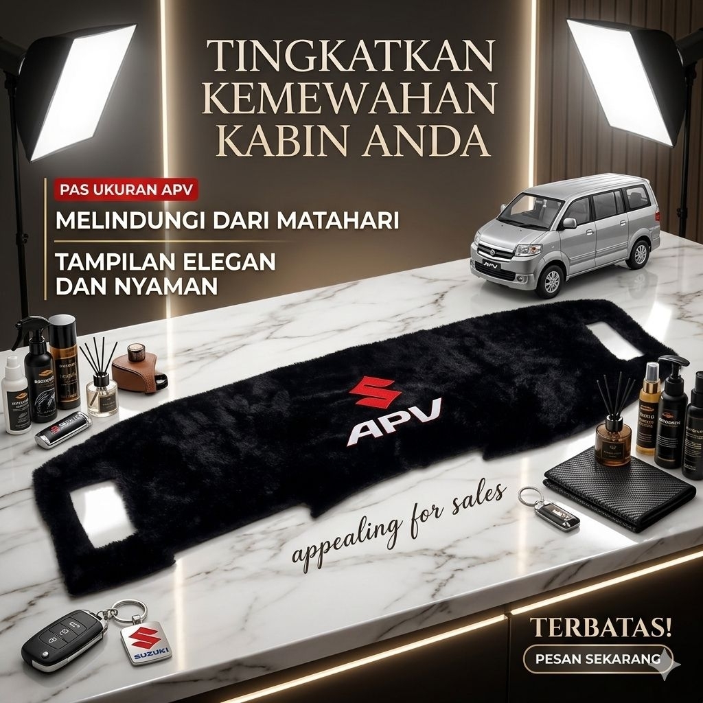 Cover Alas Pelindung Dashboard Suzuki Apv _ Apv Arena Bulu Bordir Premium Custom Nama