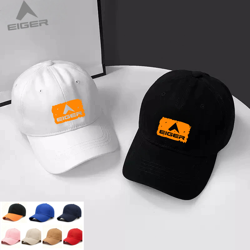 Topi Eiger original Casual Polos Hitam Putih Trendy Untuk Pria Wanita Remaja