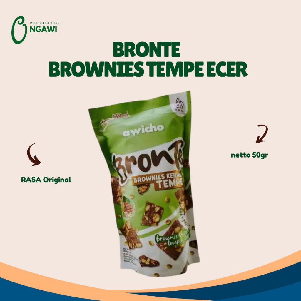 AWICHO Brownies Tempe kering, Bronte ORIGINAL, Brownies Tempe Crispy, Oleh Oleh Ngawi, Jajanan Ngawi
