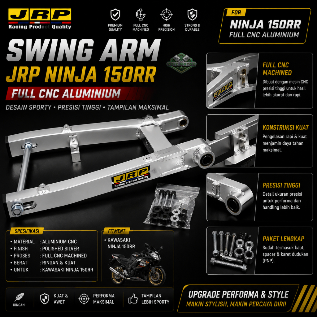 Swing Arm JRP Ninja 150 RR Full CNC Aluminium Swing Arm JRP