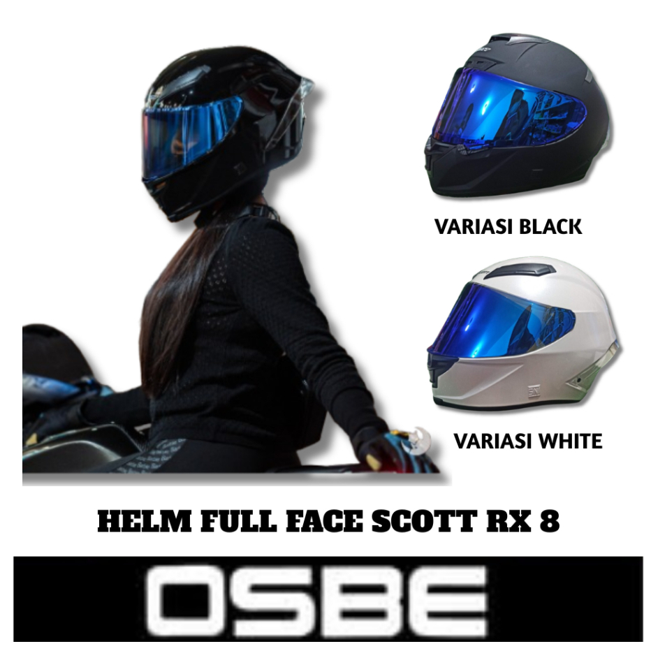 Helm Scott RX 8 PISTA / helm Full face warna polos