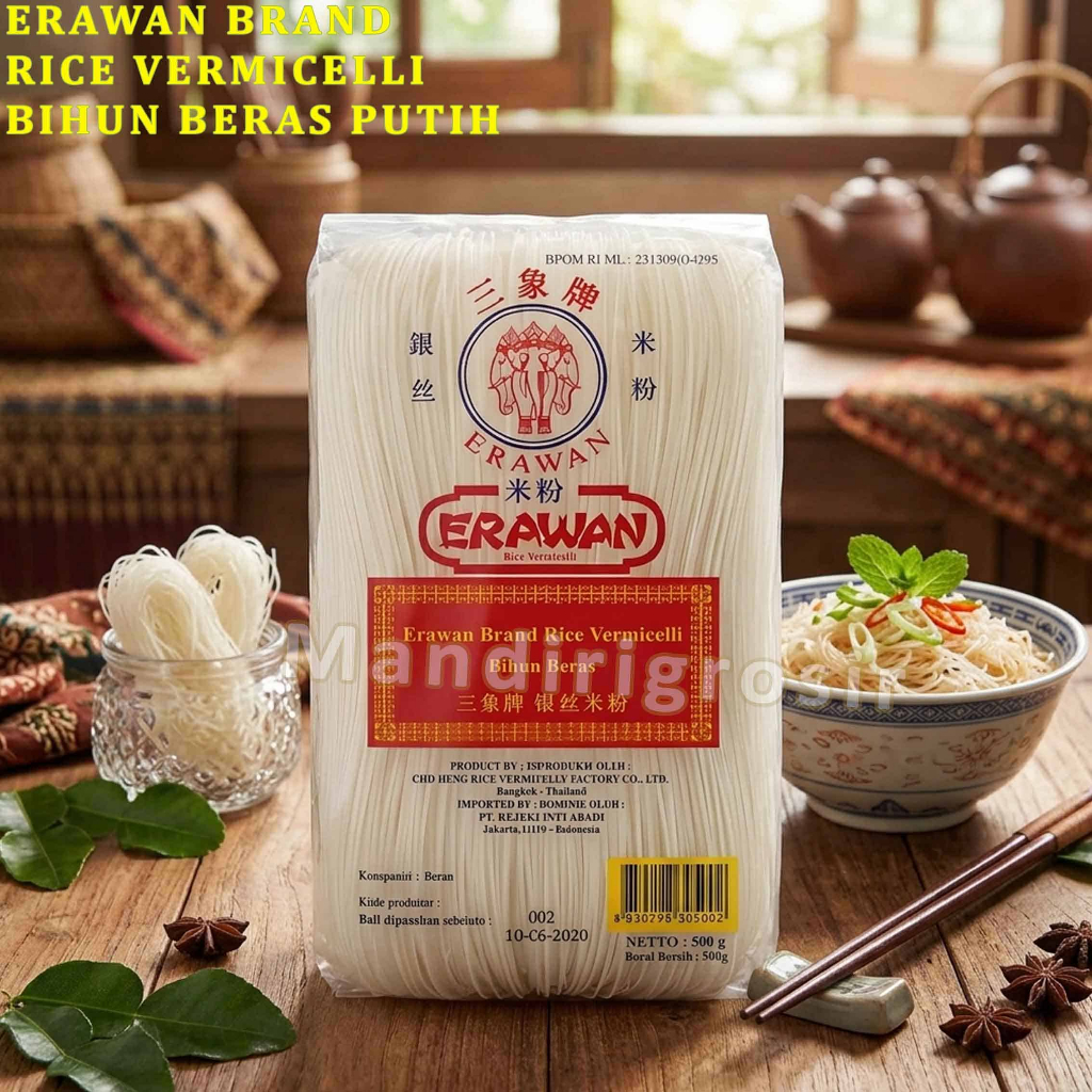 Rice Vermicelli * Erawan Bihun * Bihun Beras Putih * 500gr