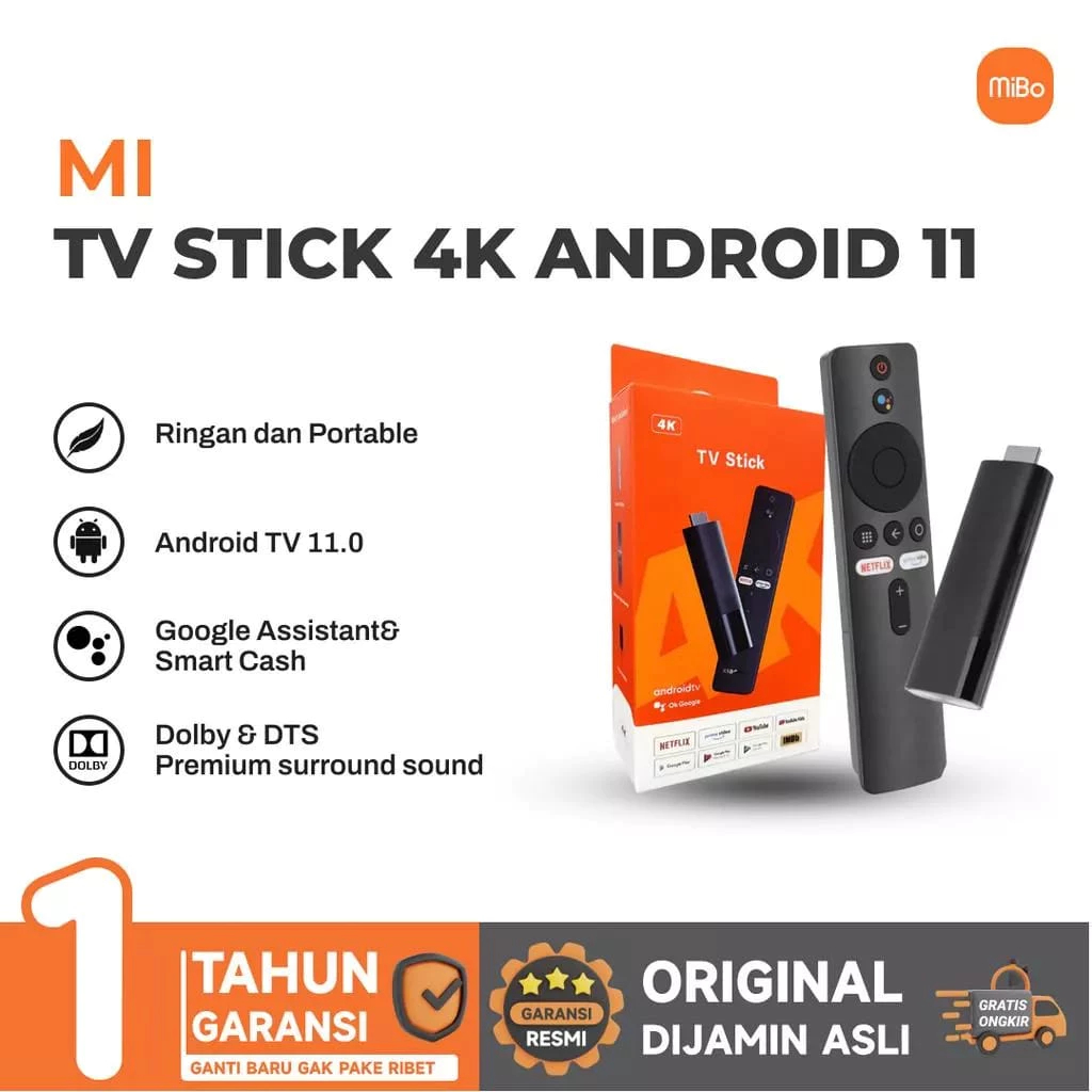 Xiaomi TV Stick 4K / Xiaomi Mi TV Stick 4K Android TV Box Mi TVStick 4K GARANSI RESMI XIAOMI