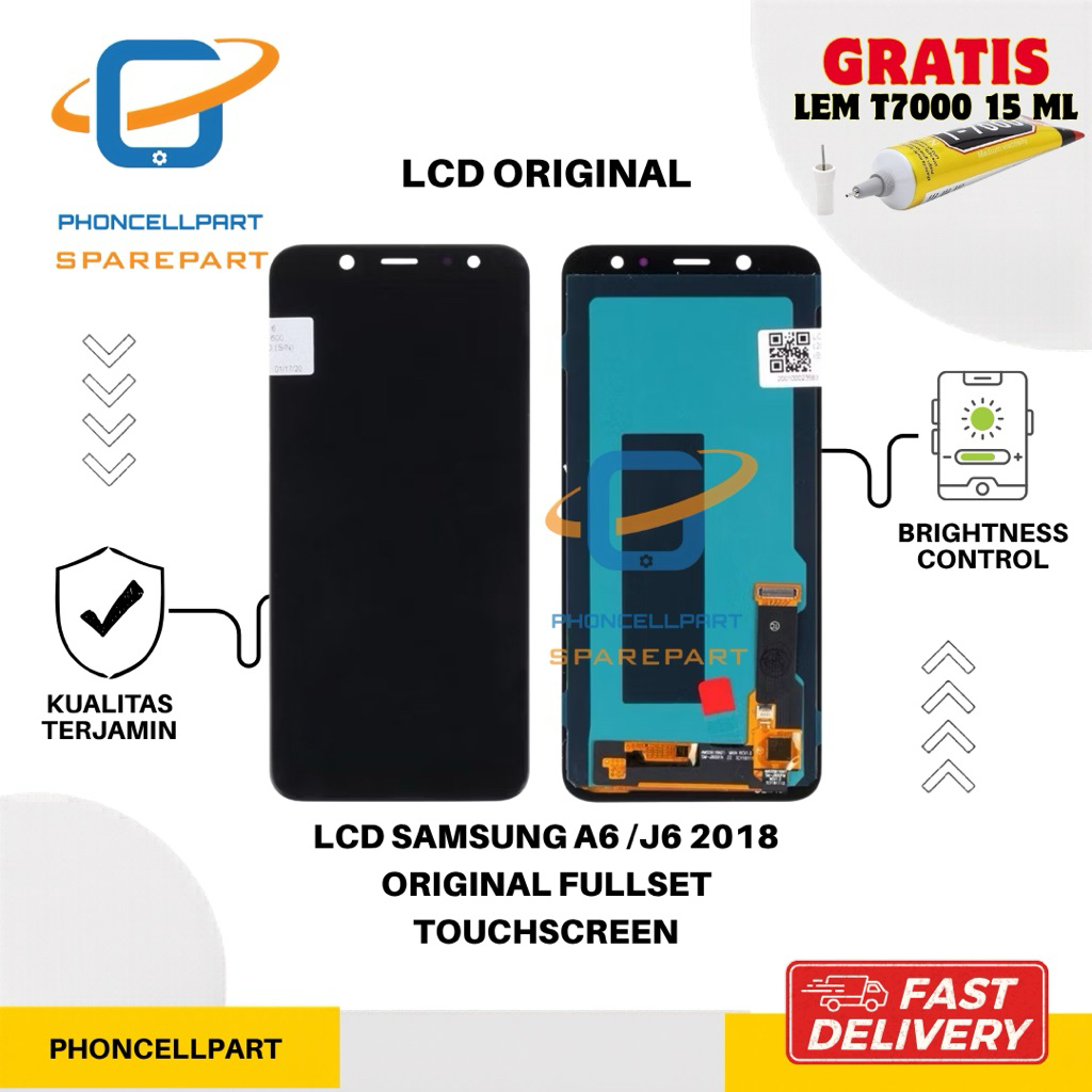 Grosir LCD Samsung A6 / LCD Samsung A600 2018 / Samsung J6 ORIGINAL 100&% Fullset Touchscreen