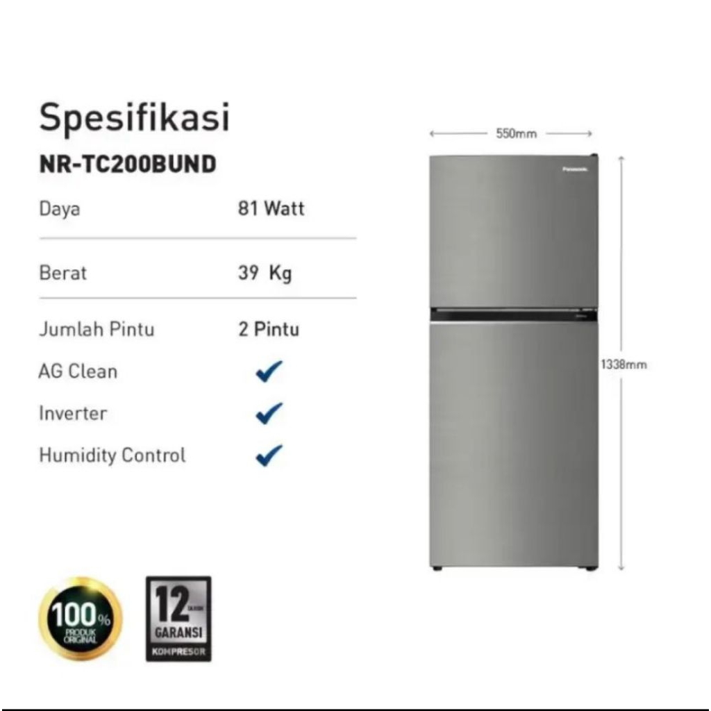 KULKAS PANASONIC NR-TC200BUND