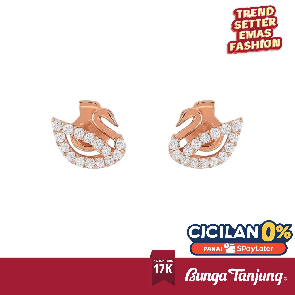 ANTING TINDIK ANGSA MATA - EMAS 17K - BUNGA TANJUNG GOLD